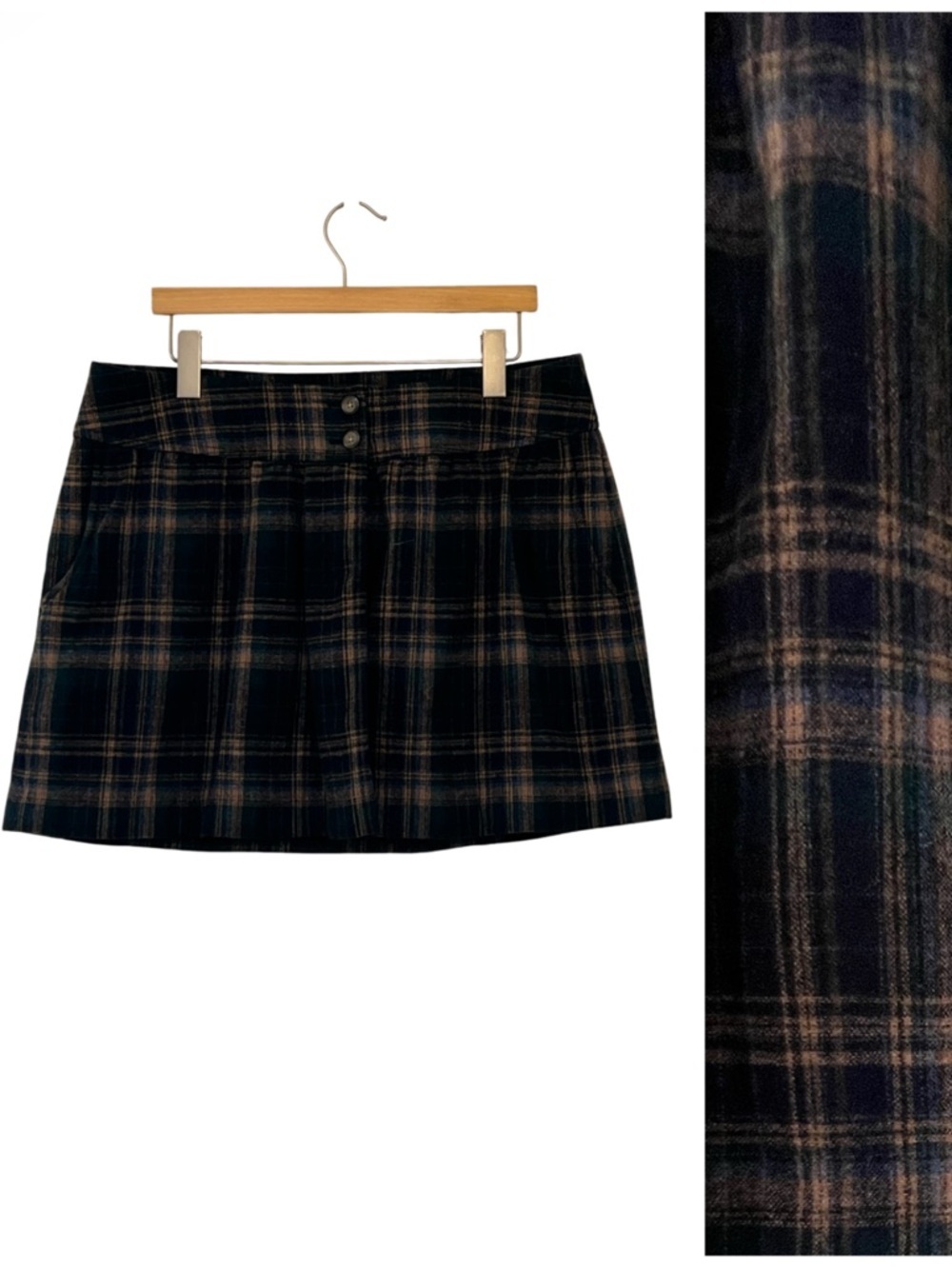 GAP Plaid Wool Mini Skirt Schoolgirl Preppy Y2K Size 12